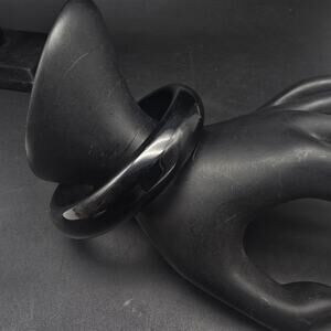 Black Bakelite Bangle Bracelet Vintage Plastic Costume Jewelry